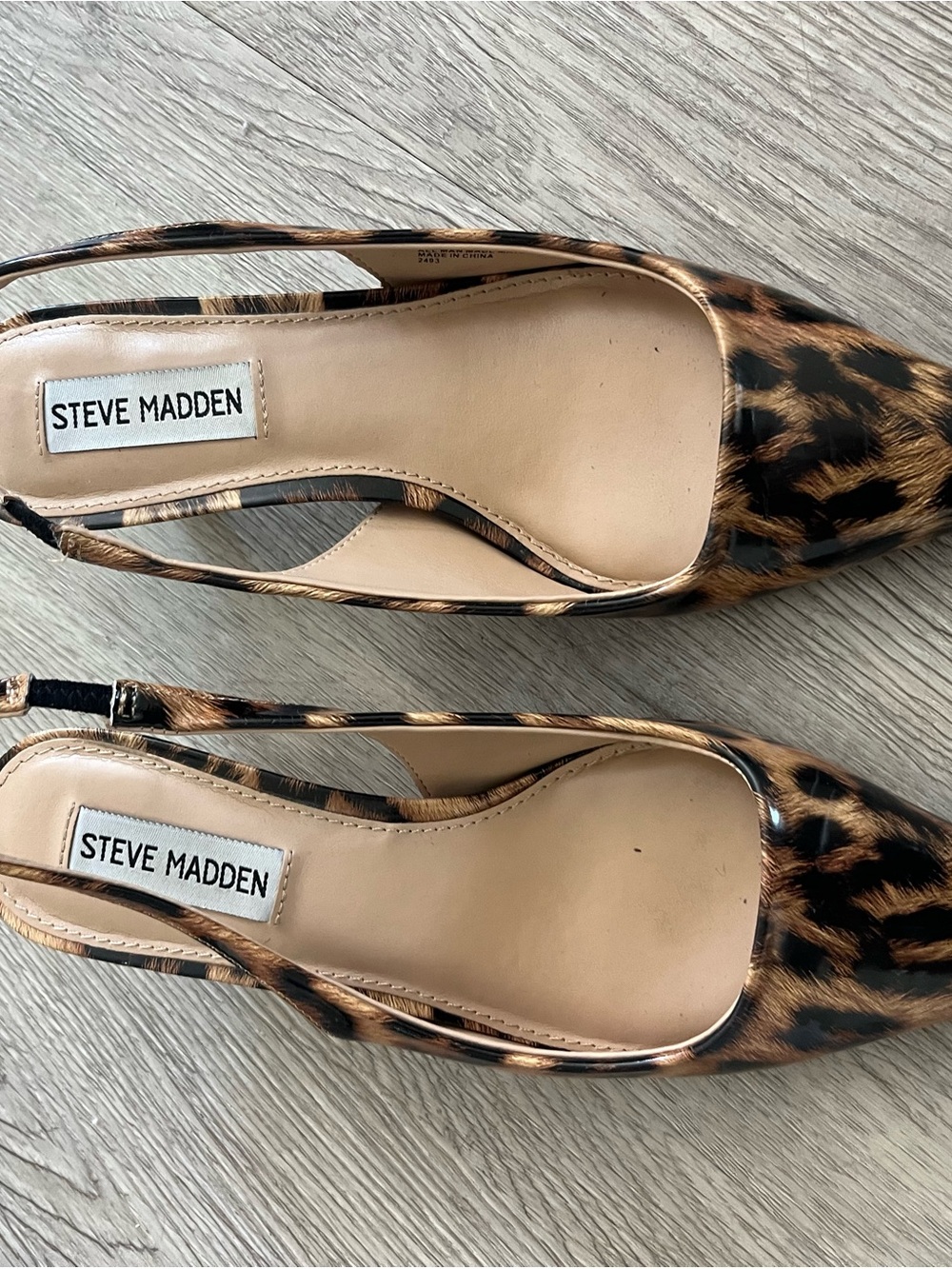 Steve Madden Leopard-Print Slingback Flats - Tan & Black